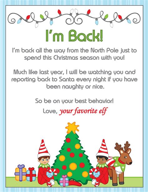 I'm Back Elf on a Shelf Sign