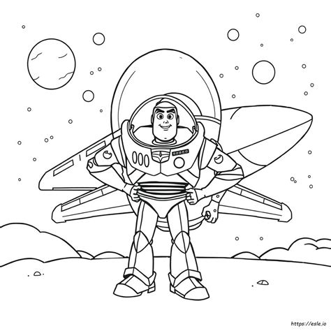 Buzz Lightyear Spaceship Coloring Page