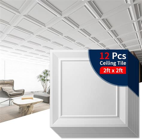 Amazon.com: Art3dwallpanels Ceiling Tiles 24 x 24 Drop Ceiling Tiles ...