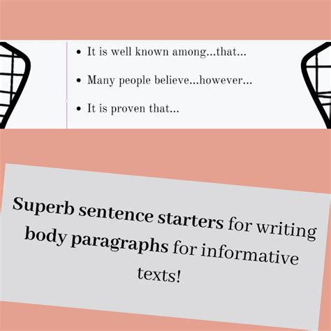 Informative Writing Sentence Starters 的图像结果
