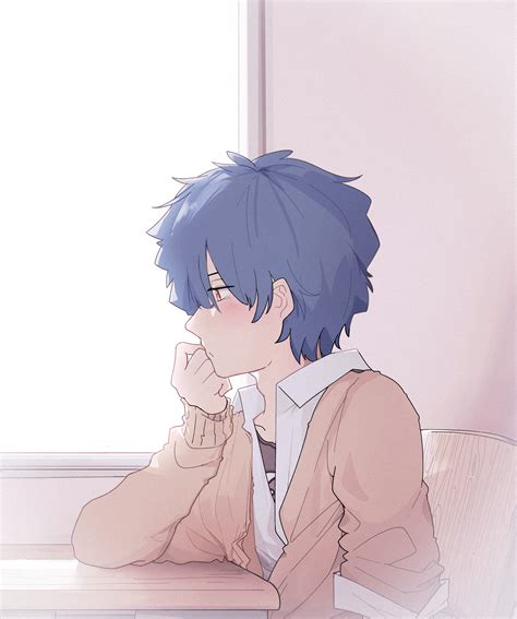 Download wallpaper 2507x3000 boy, alone, embarrassment, anime, art hd ...