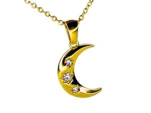 Buy StacknSupply 18K Gold Plated Crescent Moon Pendant Charm, Half Moon ...