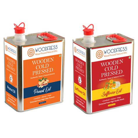 WOODFRESS Wood Cold Pressed Groundnut & Safflower Oils