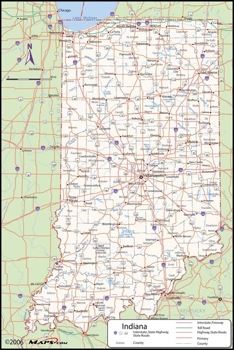 Printable Map Of Indiana - Free Printable