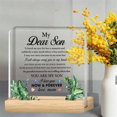 Son Gift From Mom, To My Son I Closed My Eyes For But A Moment Desk ...