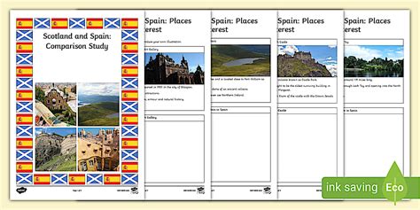 Editable Scotland and Spain Comparison Study Research Booklet