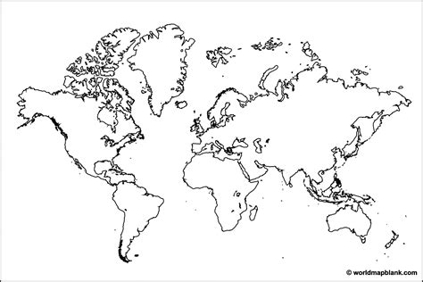 Blank World Map Outline Printable
