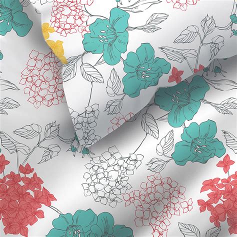 Buy LAYERS Emaline Cotton 144TC Floral Print 3Pcs Queen Bedsheet Set ...