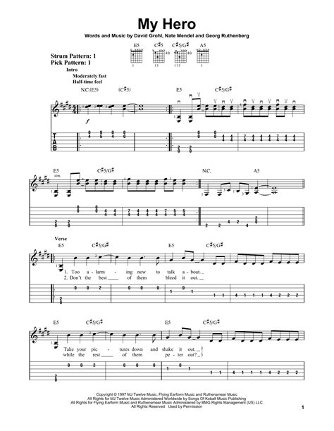 My Hero by Foo Fighters - Easy Guitar Tab - Guitar Instructor