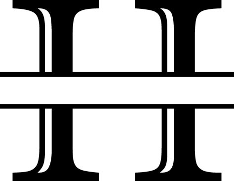 H Letter Split Monogram - Digital File With SVG and PNG File - Etsy