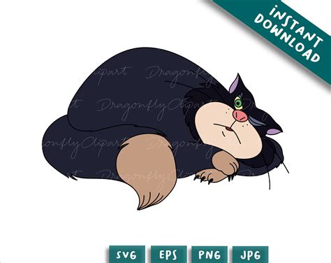 Cinderella Lucifer Cat, Clipart Svg Png, Svg Cricut, Cinderella Ennemy ...