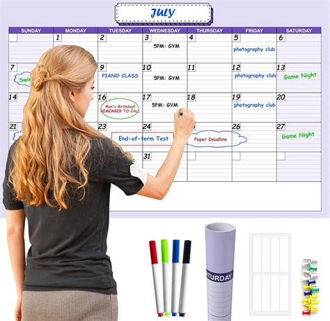 Amazon.com: 24"x36"Dry Erase Monthly Extra Large White board Riuikleng ...