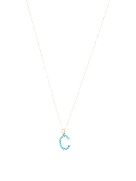 14K Gold Turquoise Initial Necklace: le migliori offerte e lo storico dei prezzi su JoinHoney ...