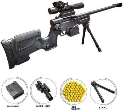 yogi art AWM Sniper Rifle Toy Gun 29 Inches Long Gun with 100 Plastic ...