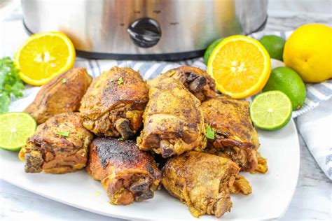 Easy Slow Cooker Jerk Chicken Thighs