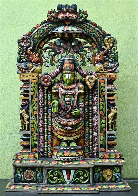 Unique Tirupati Balaji Wooden Statues – Divine Home Decor – Sengottuvel ...