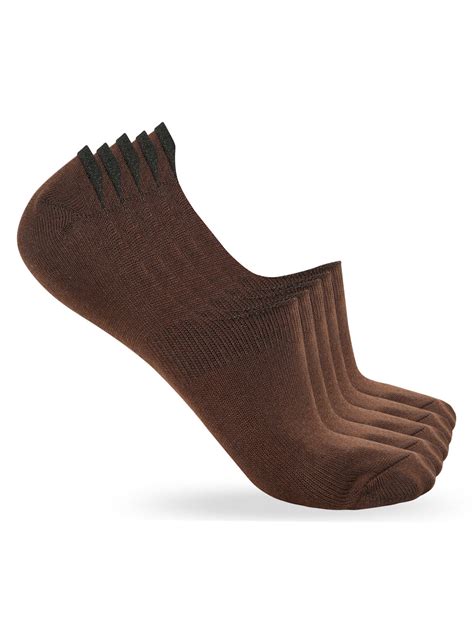 Teakwood Leathers Men's Pack Of 5 Cotton Shoe Liner Socks