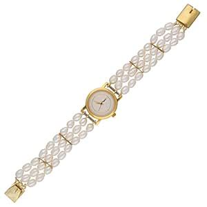 Sri Jagdamba Pearls Oval Pearl Analogue Watch for Women, Band Color ...