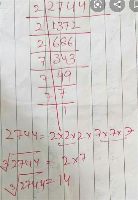 Cube root of 2744 by long division method - Brainly.in