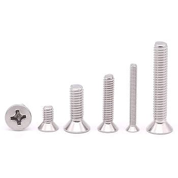 1/4-20 UNC Flat Head Machine Screws Small Parts 18-8 Stainless Steel ...