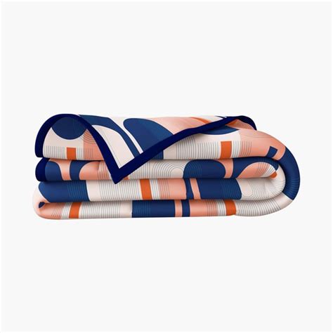 Buy PORTICO Montana White and Blue Printed Cotton Single Blanket from ...