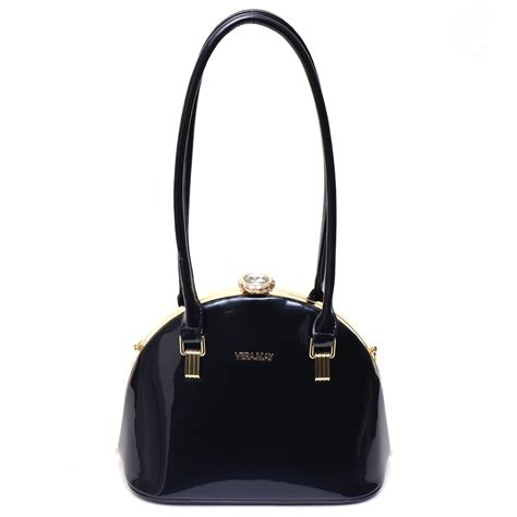 Navy on sale patent handbag