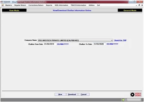 NSDL -View Challan Information - TDSMAN Ver. 14.1 - User Manual