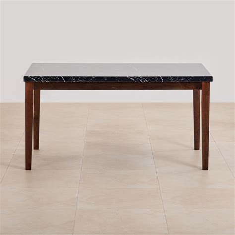 Buy (Refurbished) Jasper Faux Marble Top 6-Seater Dining Table - Brown ...