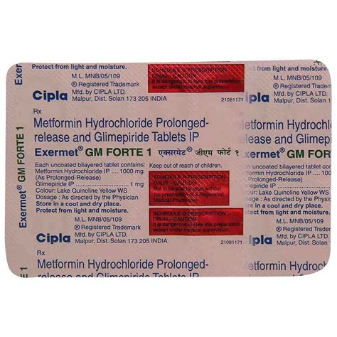Exermet GM Forte 1 - Strip of 10 Tablets : Amazon.in: Health & Personal ...