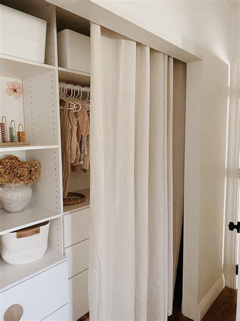 the nursery closet | Diy closet doors, Curtains for closet doors ...