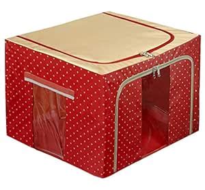 Amazon Brand - Solimo Foldable Printed Underbed Storage Box with Metal ...