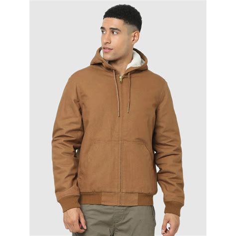 Brown Solid Cotton Jacket – celio.in