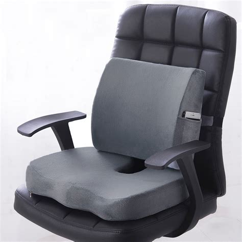 Memory Foam Seat Cushion Lumbar Back Support Orthoped Home Car Office ...