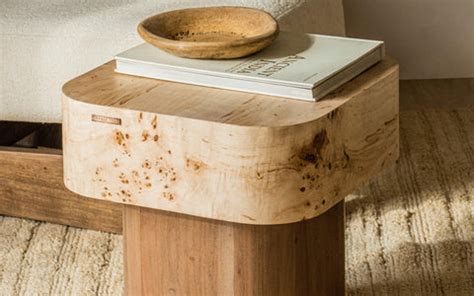 Nouve Wood Side Table with Walnut Finish | Square Side Table