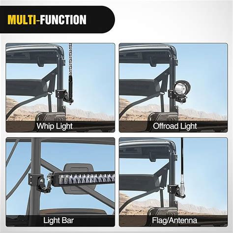 LED Car & Truck Light Bars Pair Of 1.75" UTV LED Flag Whip Light Mount ...