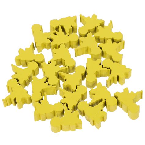 KONTONTY Mini Chess Pieces 20Pcs Yellow Wood For Party And Teaching ...
