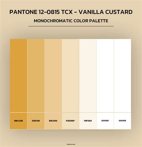 PANTONE 12-0815 TCX - Vanilla Custard color palettes - colorxs.com