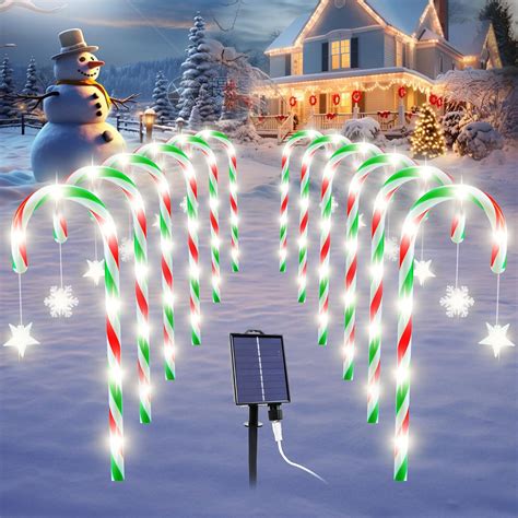 Amazon.com : Candy Cane Lights Outdoor Pathway Christmas Decorations ...