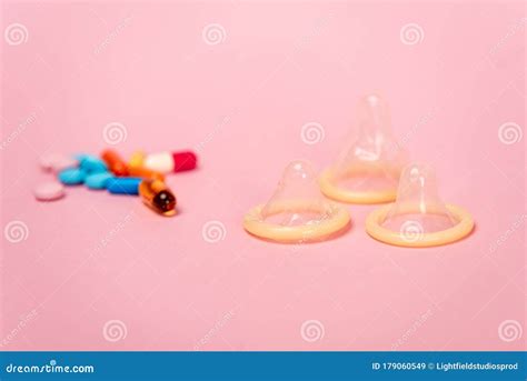 Focus of Condoms and Birth Control Stock Image - Image of background ...