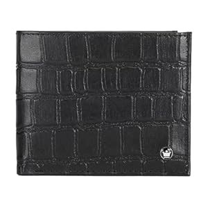 Buy Louis Philippe Men Black Textured Genuine Leather Wallet | 8 Card ...