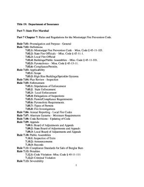 Fillable Online sos ms Rules and Regulations for the Mississippi Fire ...