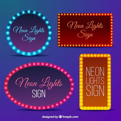 Insegne al neon luminosi | Vettore Gratis