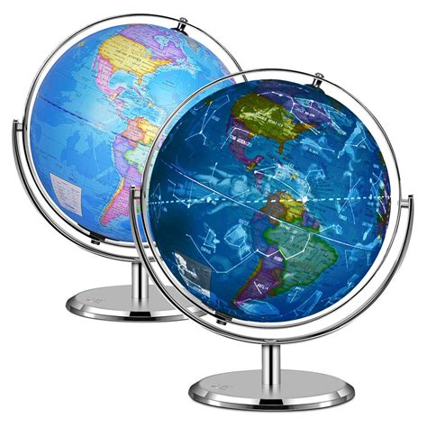 Illuminated World Globe with Built in multi-color LED light 12" with ...