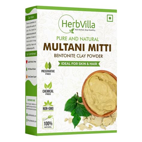 Herbalvilla Natural Multani Mitti Powder for Face Pack (200 Grams ...