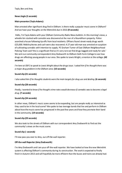 Image result for News Reporter Script Example