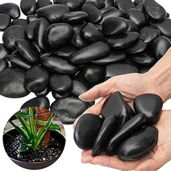 TOPEMAI Black River Rocks, 15lb Polished Black Pebbles, 1-2 Inch ...