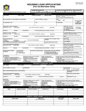 Housing Loan Application Form - Blank Fillable Template | Fill Out ...
