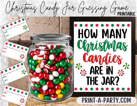 Christmas Candy Guessing Game | How Many Candies in Jar | Holiday Party ...