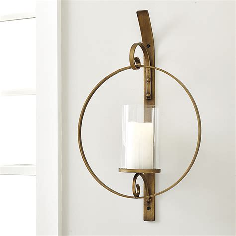 Simona Candle Sconce with Aged Gold Finish & Glass Sleeve