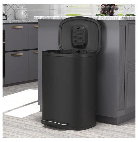 Kitchen Trash Can 50L/13 Gallon, Stainless Steel Garbage Can with lid ...